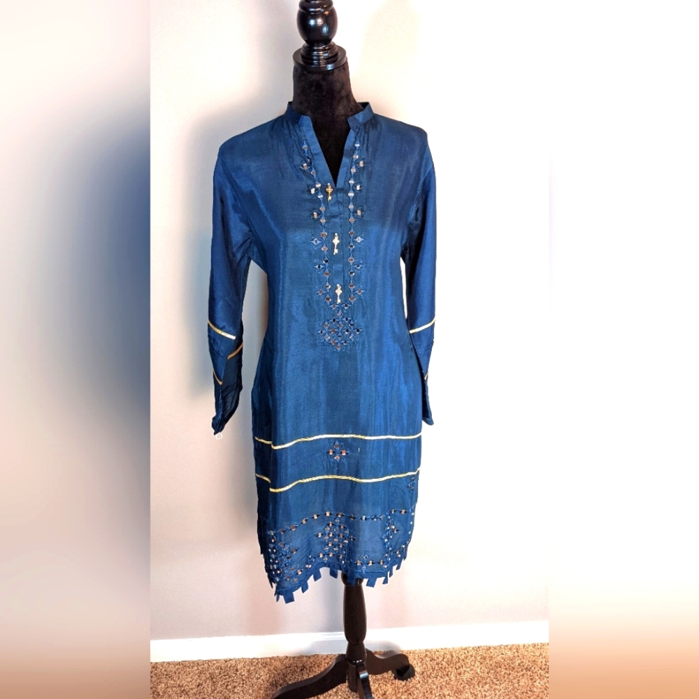 Blue Mirror Kurti Shirt